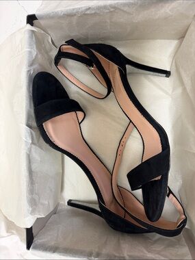 Brand NEW J. Crew Black Suede / Silver Glitter Stiletto Heels- US 8.5/ EU 39